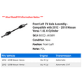 thumbnail image 2 of Front Left CV Axle Assembly - Compatible with 2012 - 2018 Nissan Versa 1.6L 4-Cylinder 2013 2014 2015 2016 2017, 2 of 2