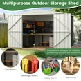 thumbnail image 6 of Gymax 8 x 6.3 FT Metal Outdoor Storage Shed w/ Lockable Door Pitched Tool Shed Roof, 6 of 10