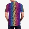thumbnail image 3 of Balery Leopard Neon Rainbow Gradient Printed Men’s Short Sleeve Polo Shirt, Midweight Men's Shirt,Golf Polo shirts -Large, 3 of 8