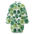 thumbnail image 5 of Xoenoiee Tropical Monstera Palm Leaves Print Womens Swimsuit Cover Up Shirts Oversized Beach Bikini Bathing Suit Coverups Beachwear Button Up Blouse Top Vacation Outfit, L, 5 of 7