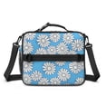 thumbnail image 2 of Daisy Pioneer Flower Blue Pattern Insulated Lunch Bag with Shoulder Strap and Bottle Holder,Bento School Lunch Bag Box,11x9.5x3.5 Inches, 2 of 5