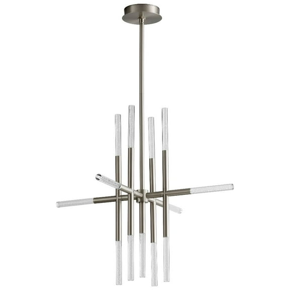 3-697-24 Oxygen Lighting Moxy - 32 Inch 27.3W 13 LED Chandelier-3000 Color Temperature-Satin Nickel Finish