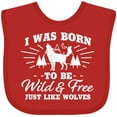 thumbnail image 3 of Inktastic I Was Born to Be Wild and Free with Wolf and Mountains Boys or Girls Baby Bib, 3 of 4