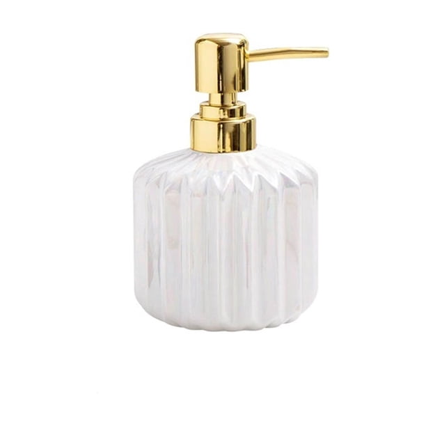 Dispensador de jabón líquido de cerámica for baño de 350 ml, botella con bomba for lociones, jabones líquidos y champú.