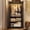 Black 2 Doors, variant on 2 Wood Door Armoire Wardrobe Closet for Bedroom with LED Sensor Light,75"H Farmhouse Wood Clothing Storage Cabinet with Hanging Rod & Adjustable Shelf