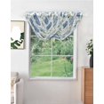 thumbnail image 2 of Waterfall Valances for Windows, Blue Spring Floral Kitchen Sheer Valance Curtains, Watercolor Botanical Elegant Rod Pocket Elegant Swag Valances for Living Room Bedroom, 47.2"x38.5", 2 Panel, 2 of 8