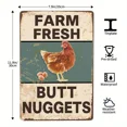 thumbnail image 3 of 1 cartel de aluminio de metal con huevos frescos de granja, carteles vintage de gallina, gallo, pollo, decoración de pared para el hogar y la cocina, 8 x 12 pulgadas, 3 of 5