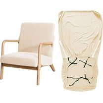 Stretch Arm Chair Covers,Mid-Century Modern Chair Cover Reading Armchair Covers Single Sofa Covers Wooden Arm Chair Cover Protector Living Room Hotel Decor, Beige