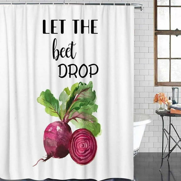 Shower Curtain Waterproof Shower Curtain for Bathroom,Bathtub,Shower, Watercolor Vagetable Shower Curtain Set with Hooks for Home Decoration 72x72 Inch