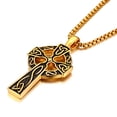 thumbnail image 5 of Collier Pendentif Croix Celtique Religion Acier Inoxydable Métal Bijoux 24 Pouces, 5 of 5