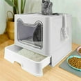 thumbnail image 6 of BingoPaw Cat Litter Box Enclosed Kitty Toilet Box with Trays Skylight Door Smelless Large, 6 of 9