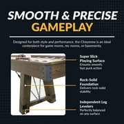 Hathaway Cheyenne 12 Ft Shuffleboard Table for Family Arcade Game Room - With Poly-Coated Playfield, Built-In Scorer & Cabinet, Climate Adjusters, Leg Levelers, 8 Pucks, Brush & Wax – Rustic Oak