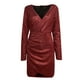 thumbnail image 4 of Vestido de fiesta elegante ajustado a la cadera con manga larga y escote en V profundo para mujer Fridja  nbo4298, 4 of 7