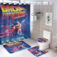 thumbnail image 1 of Volver al futuro-theme 4-Piece Shower Curtain Set with Rugs, Waterproof Bathroom Decor Set Includes Bath Mat, U-Shaped Rug, Toilet Lid Cover and Curtain with Hooks, 1 of 6