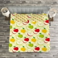 thumbnail image 3 of Ambesonne Fruits Quilted Bedspread Set 3 Pcs, Retro Country Kitchen, King Size, Green Red Yellow, 3 of 3