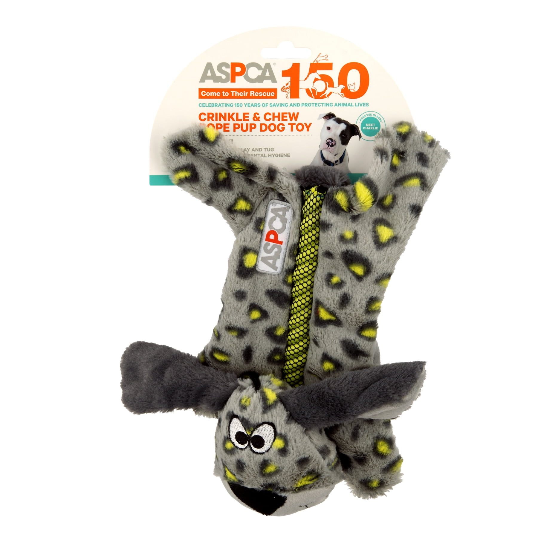 ASPCA CRINKLE & CHEW ROPE PUP Dog Toy