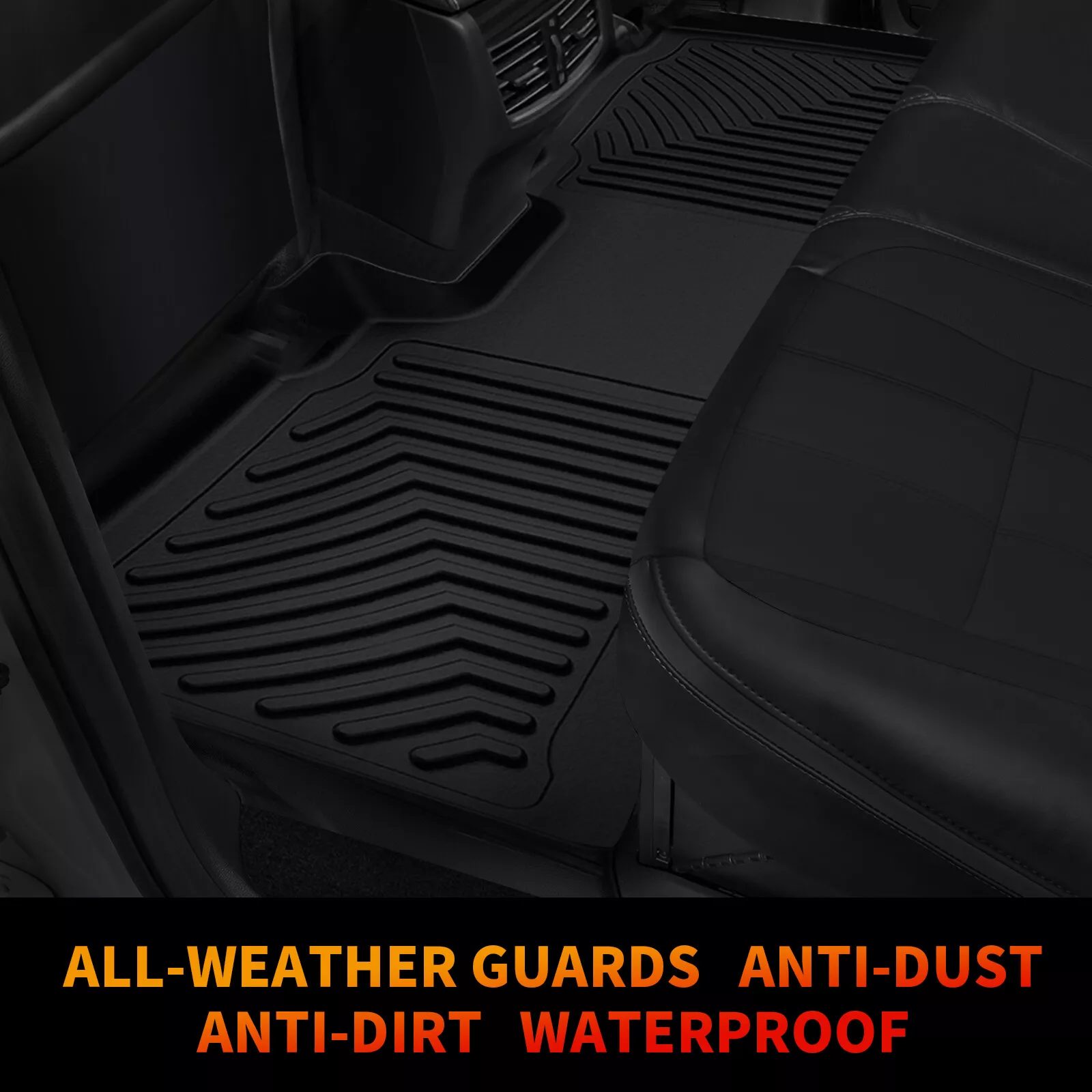 RVNI Front and Rear 3-Piece Floor Mats for 2018-2023 2024 GMC Terrain TPE All-Weather 1st and 2nd Row Full Set Liners
