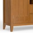 thumbnail image 6 of Simpli Home Bedford 54 inch Wide Solid Wood Transitional Sideboard Buffet and Wine Rack in Light Golden Brown, 6 of 10