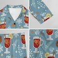 thumbnail image 6 of Top-kevin Pajama Sets for Womens Winter Cocktail Pattern Loose Button Down Long Sleeve Shirts And Pants Set, 6 of 12