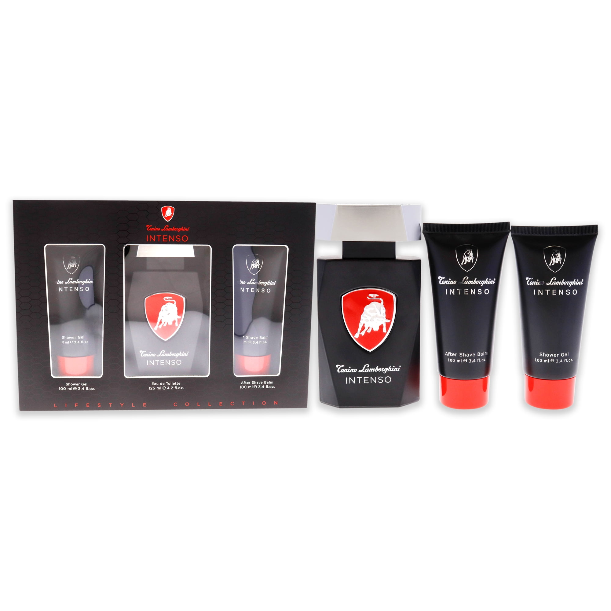 Tonino Lamborghini Intenso - 3 Pc Gift Set 4.2oz EDT Spray, 3.4oz After Shave Balm, 3.4oz Shower Gel