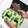 thumbnail image 6 of Rateoe Broccoli 3 Pattern Double Clamshell Pen Case, Storage Organizer with Two Zipper Compartments– Holds Up to 50 Pencils & Pens, 6 of 7