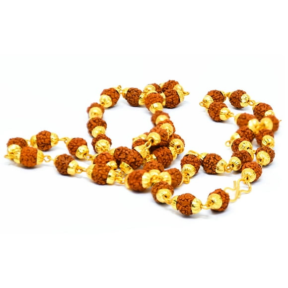 Wonder Care Rudraksh Mala-5face- Himalayan Rudraksha Seeds Ornament Rosary Japa Mala Necklace
