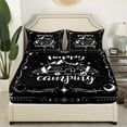thumbnail image 3 of Erosebridal Camper Bed Sheets Twin Black and White Camping Bedding Set,Happy Camping Sheet Set for RV Camper,Moon and Stars Room Decor Camper Fitted Sheet 3Pcs, 3 of 5