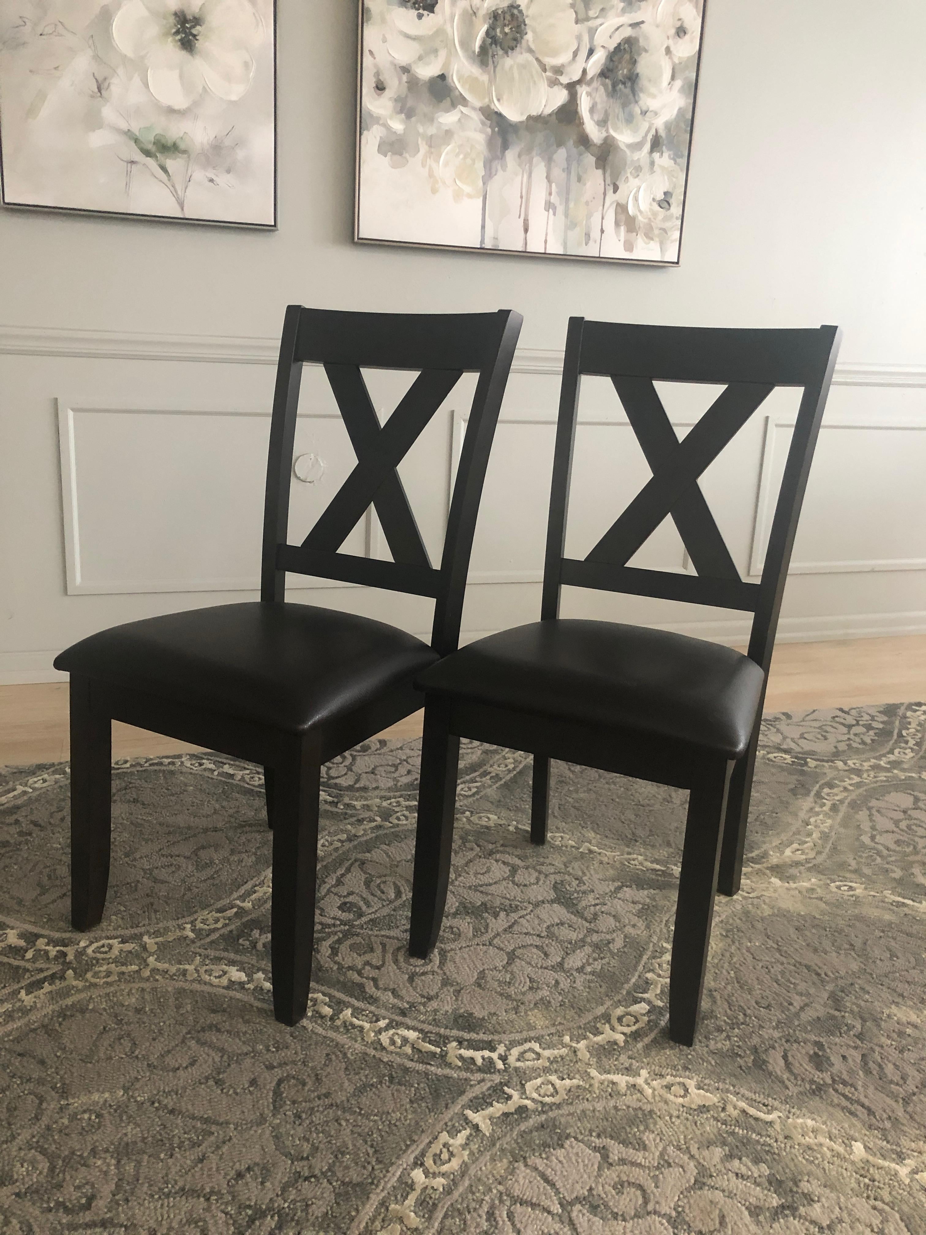 Pair of Solid Wood Dining Chairs