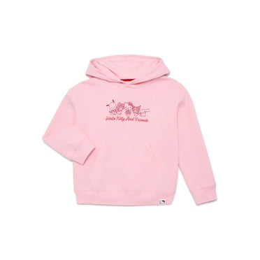 Wonder Nation x Hello Kitty Girls Graphic Hoodie with Long Sleeves, Sizes 4-16
