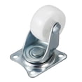 thumbnail image 2 of Unique Bargains 8Pcs 1.18 Inch Swivel Casters Wheels PP Plastic Wheel Top Plate Mounted White, 2 of 5