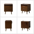 thumbnail image 6 of 28" Tall 3 Drawers End Table with Charging Station Storage Table Walnut, 6 of 6