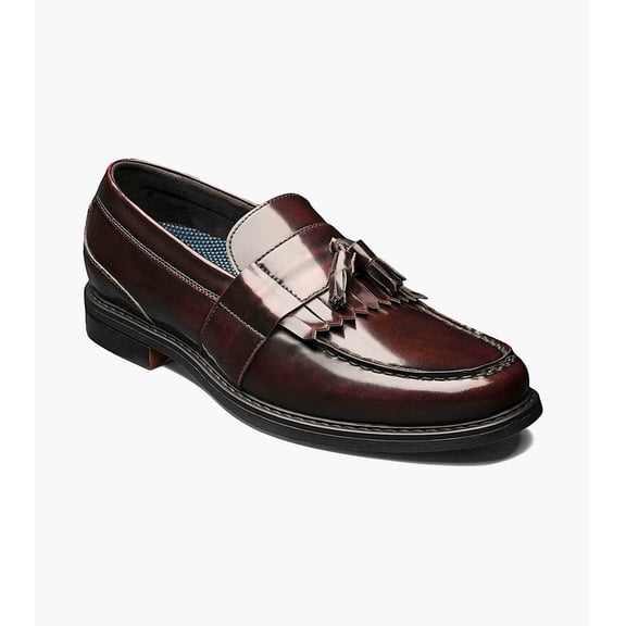 Nunn Bush Keaton Men's Moc Toe Tassel Slip On, Burgundy Multi, 9.5W