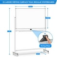 thumbnail image 4 of Rolling White Board on Wheels 48x32 inch Double Side Magnetic Dry Erase Board with Stand, Aluminum Frame Easel Mobile Standing Whiteboard for Office, Classroom & Home, 4 of 9