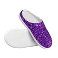 thumbnail image 3 of KLL Purple Glitter Pattern Adult Unisex Cozy Slippers,Fuzzy Slip-on Slippers TPR Sole Slippers Comfort Plush Home Footwear for Indoor & Outdoor-11, 3 of 7