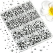 6736PCS Hotfix Rhinestones for Crafts, 5 Sizes, SS6-SS30, Crystal