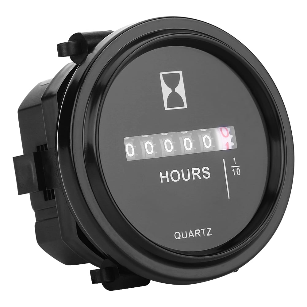 Ashata DC 6-80V Round Mechanical Hour Meter Gauge Timer Hourmeter for