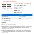 thumbnail image 2 of Front Brake Pad Set - Compatible with 1997 - 2001 INFINITI Q45 1998 1999 2000, 2 of 2