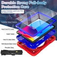 thumbnail image 6 of BMOUO Case for iPad 11th Generation (A16) 11 Inch 2025 / iPad 10th Generation 10.9" 2022 Protective Case with Screen Protector 360°Rotating Stand and Hand / Shoulder Strap, Red+Blue, 6 of 9