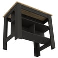 thumbnail image 3 of HQZX Kitchen Island Dozza, 3 Shelves, 35.4" H x 27.5" L,Black Wengue / Light Oak Finish, 3 of 7