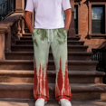 thumbnail image 2 of Men Gradient Tie Dye Printed Baggy Pants Elastic Drawstring Waist Wide Leg Casual Sweatpants Loose Streetwear Long Trousers With Pockets 2XL, 2 of 8