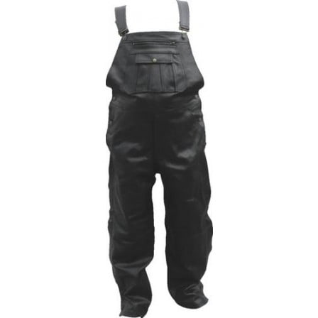 Men's Boy 2XL Size Chap Overalls Analine Cowhide Soft Leather With Antique Brass Hardware by All State Leather Biker Cowhide Chaps