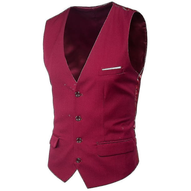 Chaleco para hombre Chaleco formal de negocios sólido con un solo botonadura