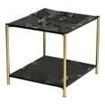 thumbnail image 1 of Abbracc Light Luxury Sofa Side Table Marble End Table Decor Small Apartment Double Layer Black square, 1 of 9