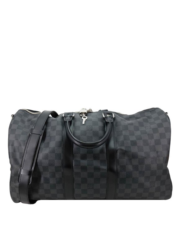 Pre-Owned LOUIS VUITTON Keepall 45 Bandouliere Damier Graphite Canvas Duffle Bag Black