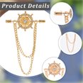 thumbnail image 6 of 2Pcs Helm Zinc Alloy Hanging Chain Brooches with Crystal Rhinestone Golden 77x45x2mm, 6 of 6