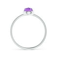 thumbnail image 2 of Angara Rings - Natural Round Amethyst Stackable Ring in 14K White Gold for Women (Size-5mm) | February Birthstone Jewelry, Birthday, Anniversary, Jewelry Gift for Women, 2 of 8
