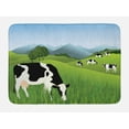 thumbnail image 1 of Cattle Bath Mat, Agriculture Theme Landscape with Misty Mountain Background and Cows Eating Grass, Plush Bathroom Decor Mat with Non Slip Backing, 29.5" X 17.5", Multicolor, by Ambesonne, 1 of 2