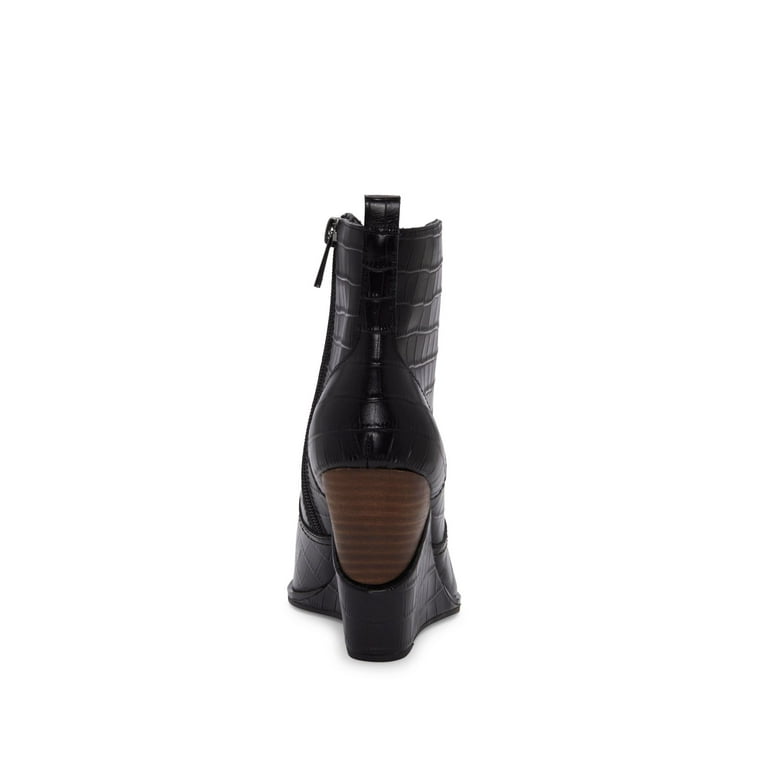Jessica Simpson Hilrie Fashion Boot Black Leather Pointed Toe Wedge Bootie 7 black Walmart