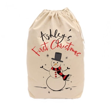 Bonison Extra Large Santa Sack – Red Canvas Christmas Gift Bag 27x19″