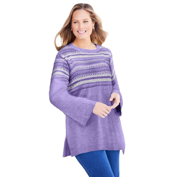 Catherines Women's Plus Size Fair Isle Pullover Sweater